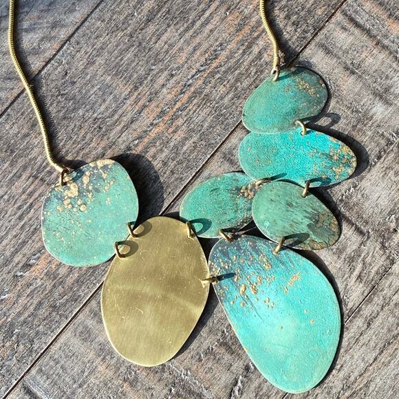 NEW Anthropologie x Sibilia Beach Stones Bib Necklace - Picture 5 of 13